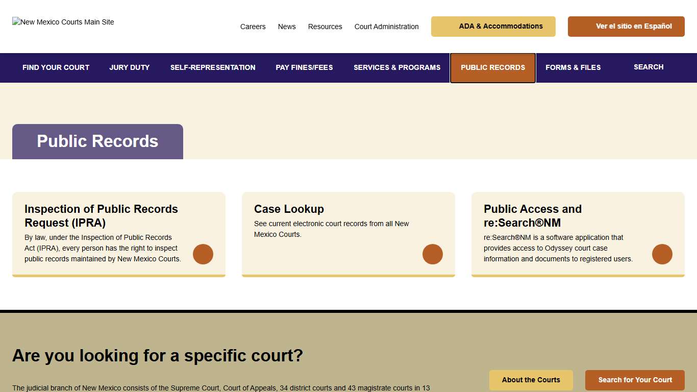 Public Records - New Mexico Courts